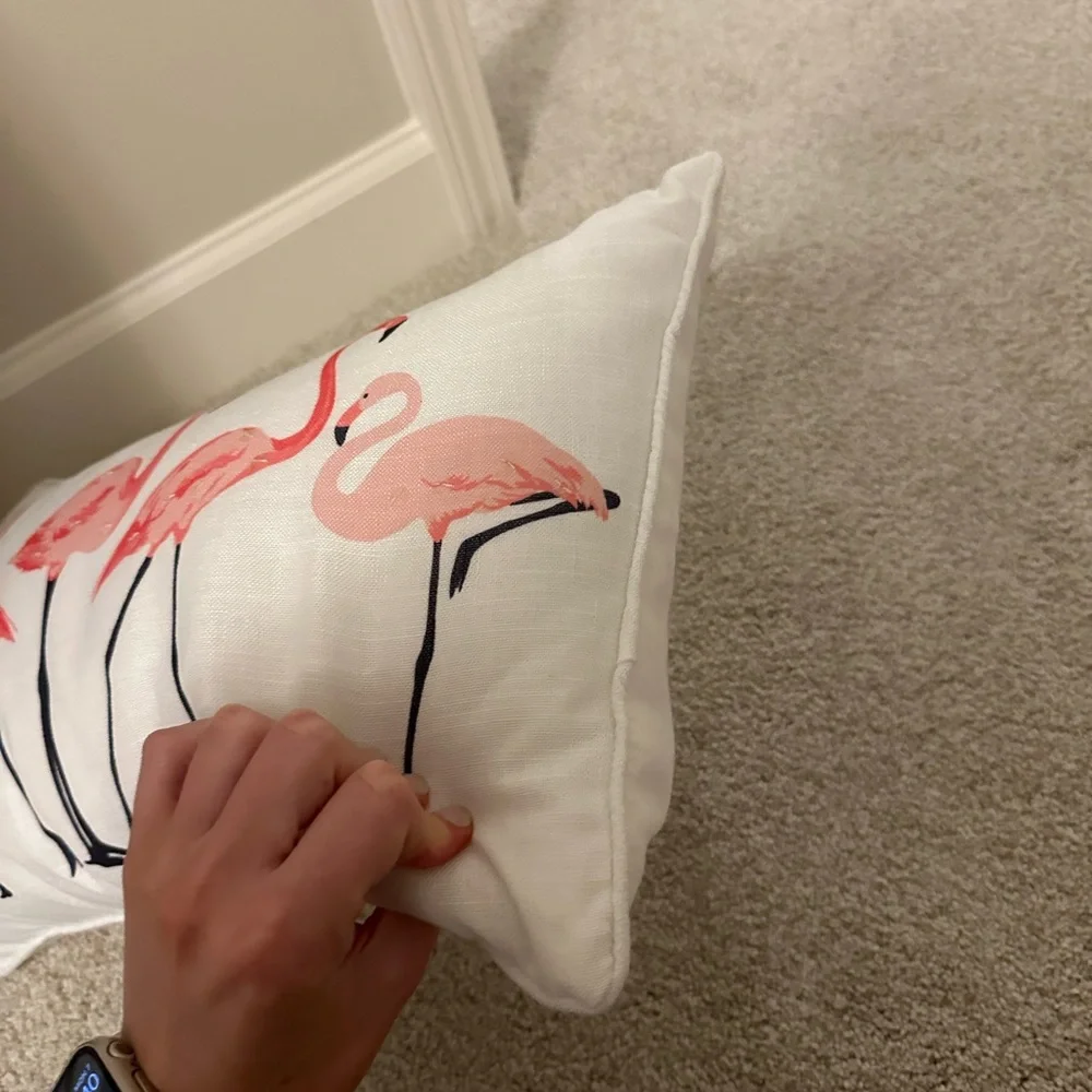 Flamingo Print Decorative Pillow